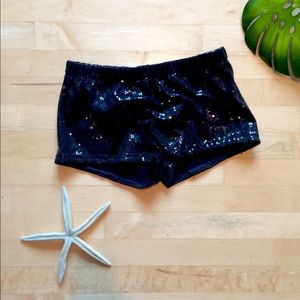 Black sequin shorts